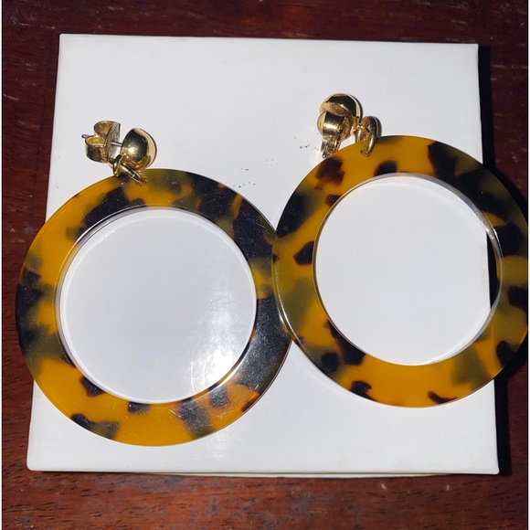 J.Crew Tortoise circle dangle earrings - Picture 4 of 4